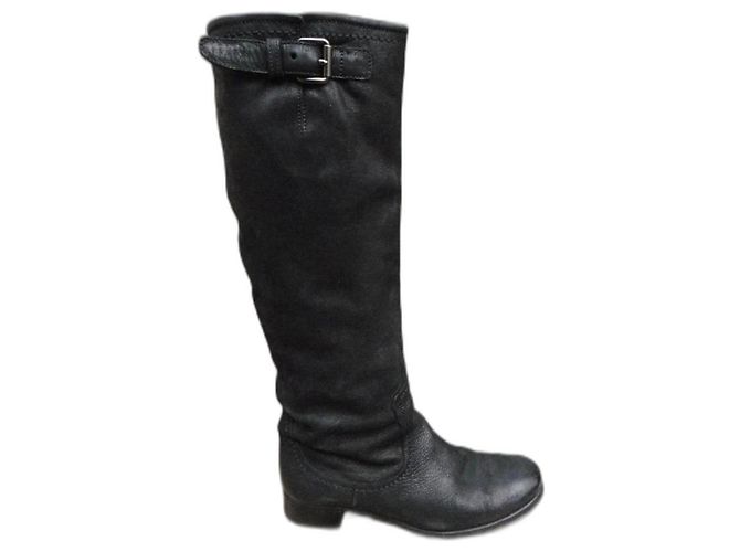 Prada leather boots black size 38