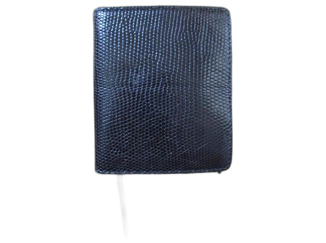 Autre Marque Black Lizard Leather Diary