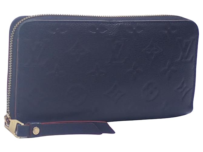 Louis Vuitton Zippy Wallet Cuir Bleu Marine  ref.1202192
