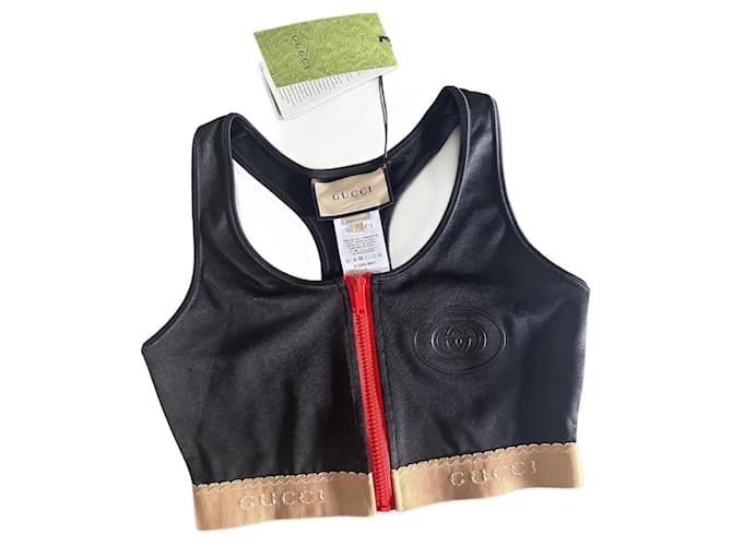 Gucci top with cotton straps Black  ref.1202208