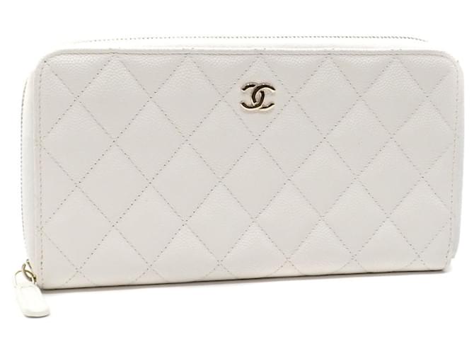 Classique Chanel Matelassé Cuir Blanc  ref.1202272