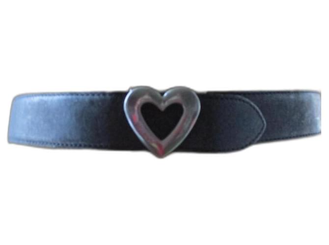 Moschino Anthracite leather belt. Dark grey  ref.1202321