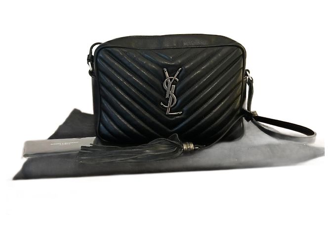 Saint Laurent lou em couro acolchoado lou em couro acolchoado Preto