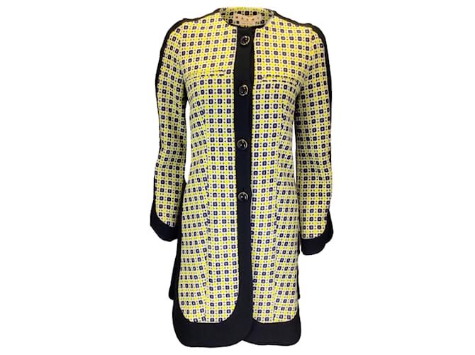 Autre Marque Marni Yellow / White / Blue / Black Woven Cotton Coat Multiple colors  ref.1202430