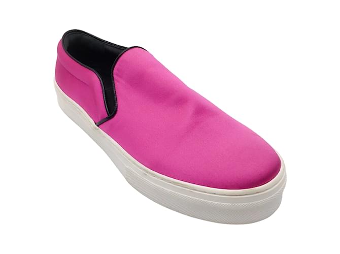 Autre Marque Celine Hot Pink Satin Slip-On Sneakers Cloth  ref.1202446