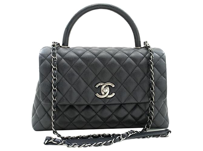 Chanel Black 2016 quilted caviar leather 2WAY bag  ref.1202608