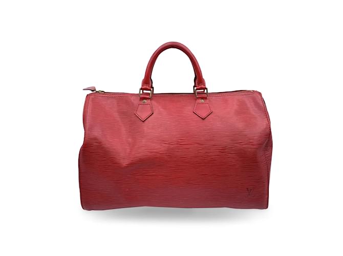 Louis Vuitton Speedy de cuero Epi rojo vintage 35 Bolso Boston Bolso Roja  ref.1202621