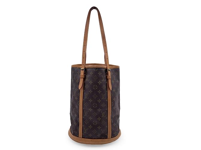 Bucket Louis Vuitton Braune GM-Einkaufstasche aus Segeltuch mit Monogramm-Motiv Leinwand  ref.1202623