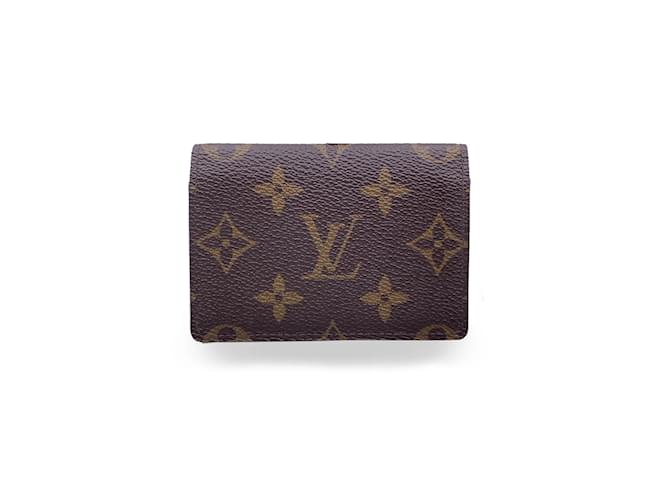 Louis Vuitton Carteira porta-cartões de visita em lona marrom monograma  ref.1202634