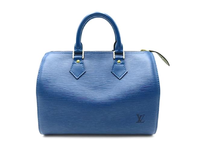Louis Vuitton Epi Speedy 25 M43015 Blue Leather Pony-style calfskin  ref.1202670