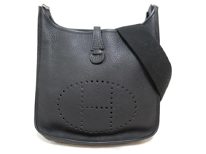Hermès Clemence Evelyne II PM Black Leather  ref.1202671