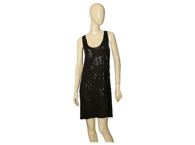 Stella Mc Cartney Stella McCartney Glänzendes Viscose Minikleid Anthrazitgrau