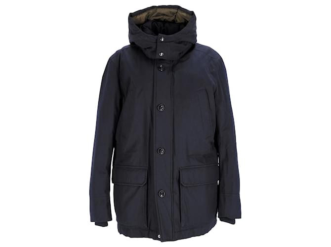 Tommy Hilfiger Mens Hooded Eco Down Parka Navy blue Polyester  ref.1202838