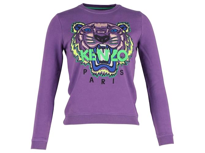 Kenzo Tiger Graphic Sweater in Purple Cotton  ref.1202847