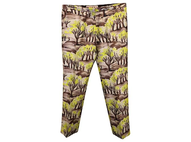 Pantaloni Marni Forest Stampati in Viscosa Multicolor Stampa python Fibra di cellulosa  ref.1202849