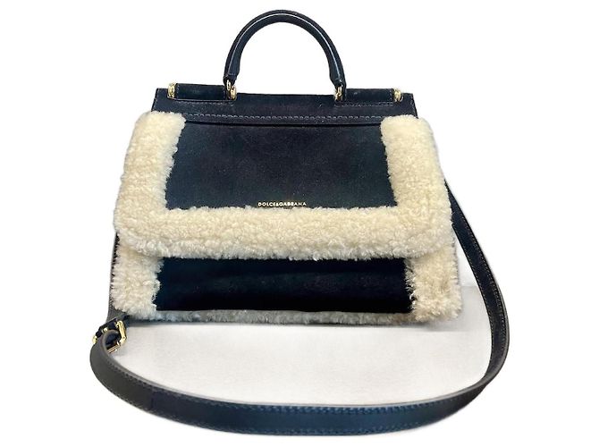 Sicily Dolce & Gabbana Bolsa Sicília em camurça preta Preto