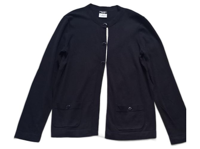 Cambon Chanel Uniform Weste marineblau Baumwolle 