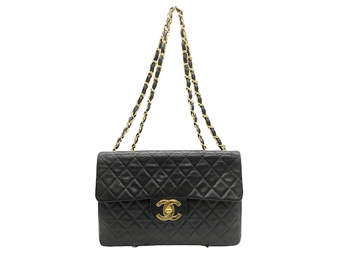 Timeless Chanel Matelassé Black Leather  ref.1203175