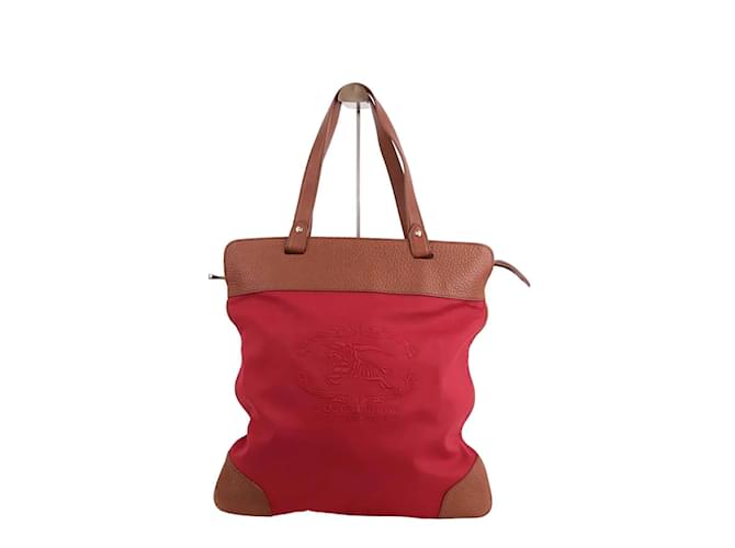 Burberry -way tote Red Cloth  ref.1203206