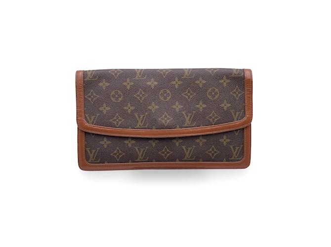 Louis Vuitton Clutch Bag Vintage Pochette Dame Brown Cloth  ref.1203220