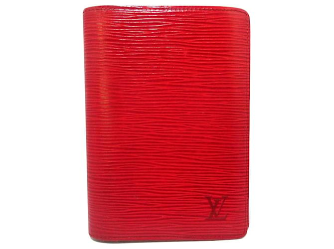 Louis Vuitton Portefeuille Rot Leder  ref.1203335