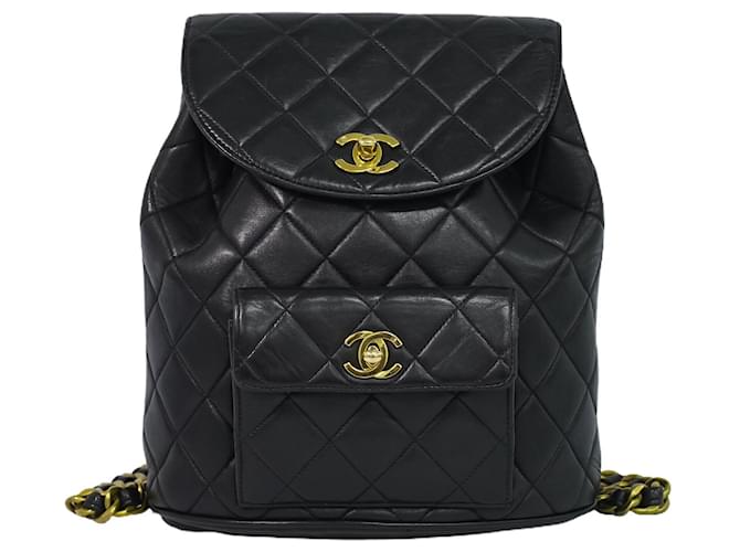Timeless Chanel Duma Black Leather  ref.1203353