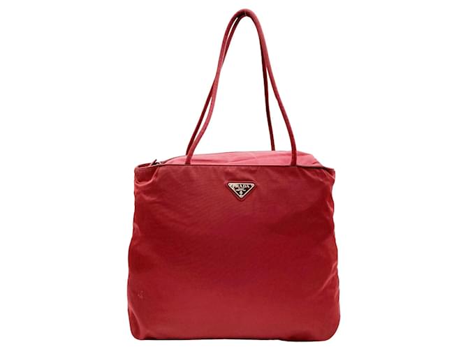 Tote Prada Tessuto Synthétique Rouge  ref.1203364
