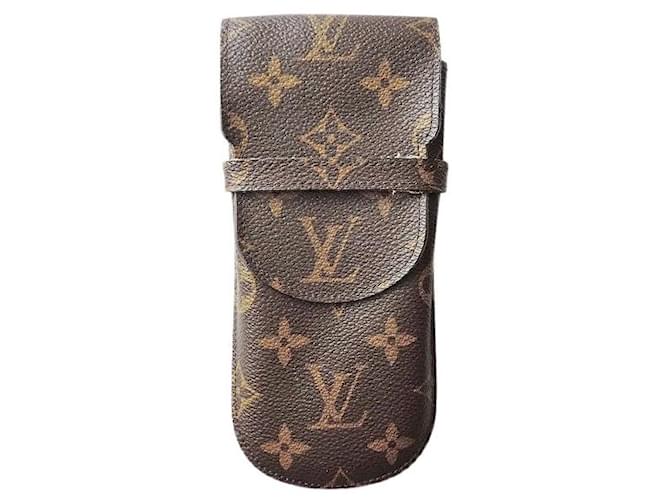 Estuche para gafas Louis Vuitton Castaño Lienzo  ref.1203415