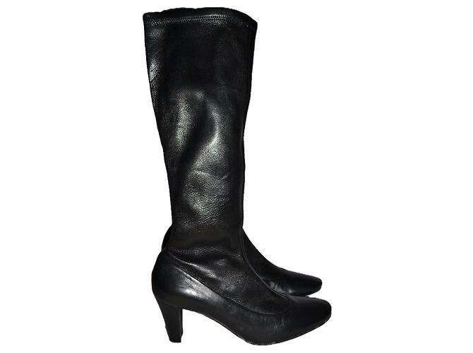 A. Testoni big boots Black
