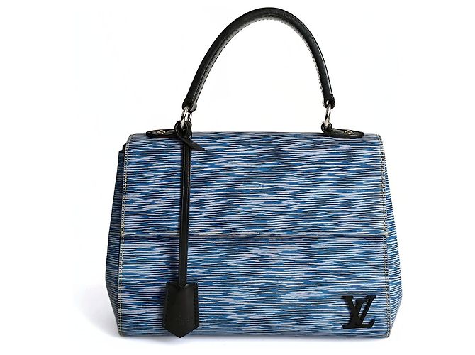 Louis Vuitton Cluny Plain handbag in light blue Epi leather Navy blue