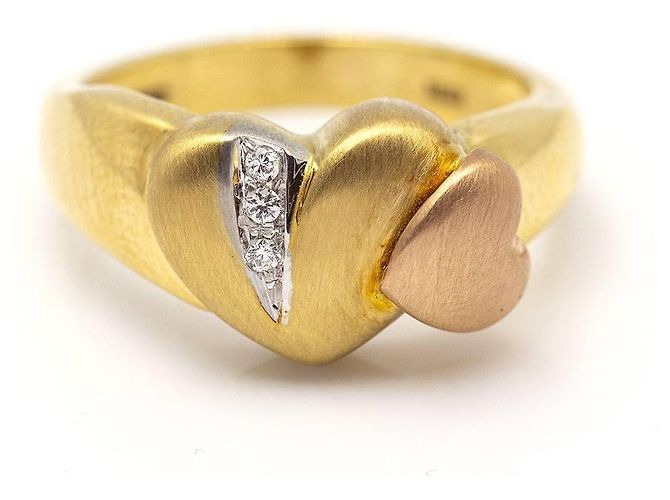 Autre Marque Gold-COR-Ring mit Diamanten. Golden