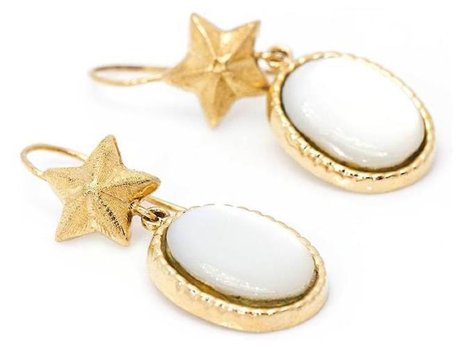 Autre Marque Mother of Pearl Earrings in Yellow Gold. White Golden  ref.1203533