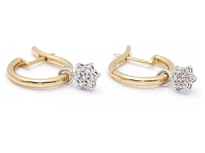 Autre Marque Bicolour Earrings with Diamonds. Golden White gold Yellow gold  ref.1203551