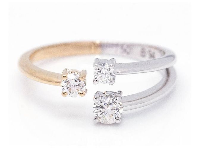 Autre Marque Anello TRIO in oro bianco e oro rosa con diamanti D'oro