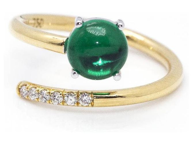 Autre Marque RAY Anello in oro e smeraldo. D'oro Verde