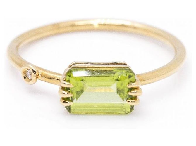 Autre Marque Gold, Peridot- und Diamantring Golden Hellgrün