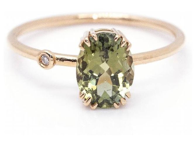 Autre Marque TURMALINA Anello verde. D'oro