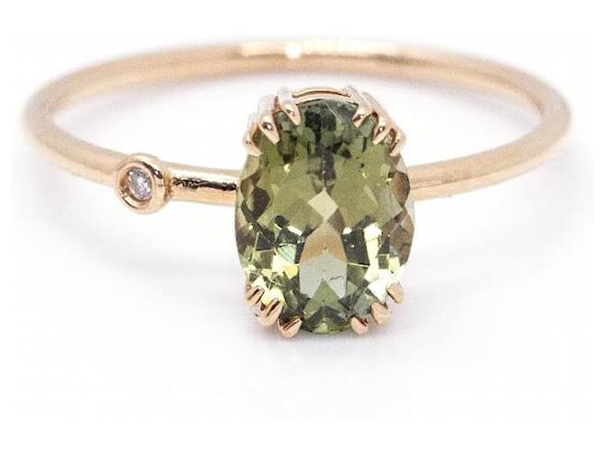 Autre Marque TURMALINA Green ring. Golden Yellow gold Diamond  ref.1203569