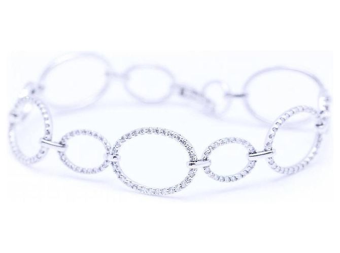 Autre Marque Pulseira em Ouro Branco e Diamantes. Prata