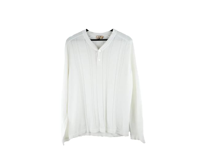 Hermès HERMES Strickwaren und Sweatshirts T.Internationale M Baumwolle Weiß  ref.1203593