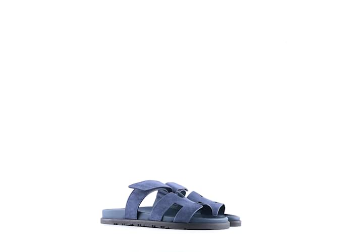 Hermès HERMES  Sandals T.eu 39 leather Blue  ref.1203595