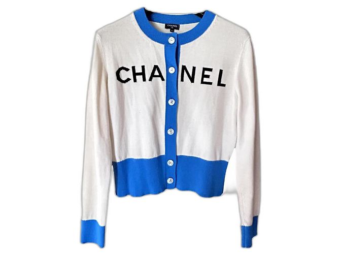 Chanel Weste aus blauem Kaschmir