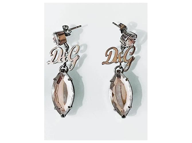 Boucles d'oreilles pendantes avec cristaux DOLCE & GABBANA, Acier Argenté  ref.1203771