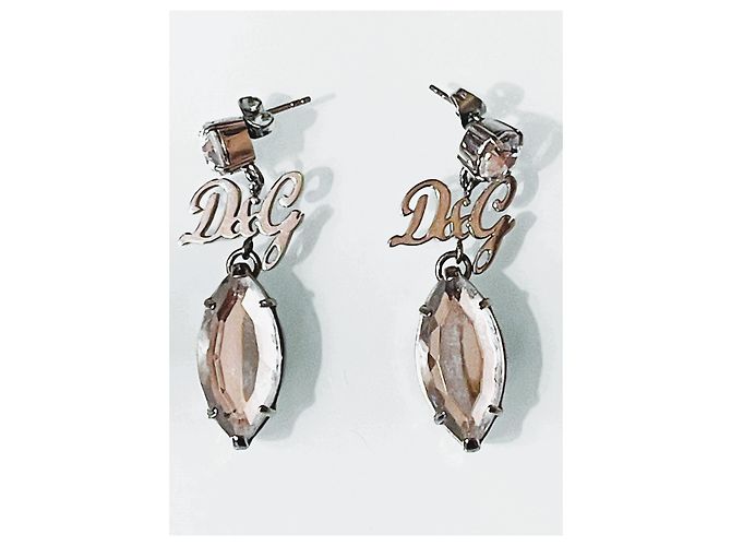 Brincos pendentes com cristais DOLCE & GABBANA, Prata