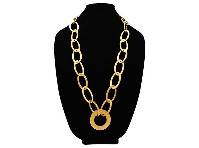 Collier DJ DOLCE & GABBANA « Whisp »0816 cercles allongés dorés