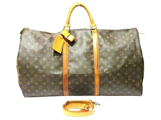 Louis Vuitton Keepall Bandouliere 60 Brown Cloth  ref.1203891