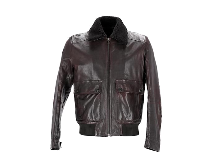 Blouson Bomber Prada en Cuir Marron  ref.1203934