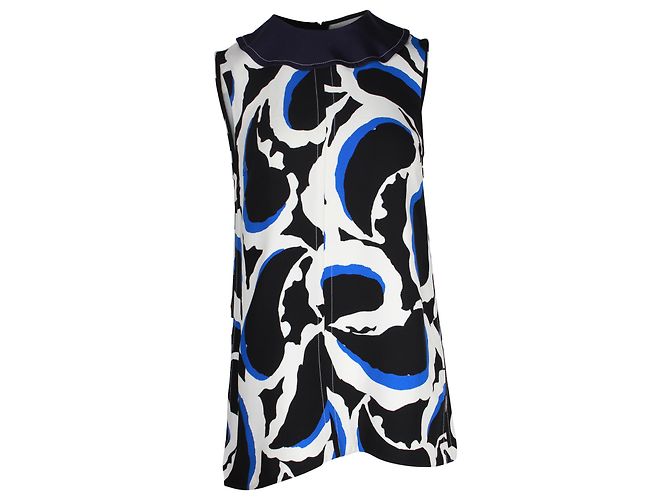 Top Smanicato Stampato Marni in Viscosa Multicolor Stampa python