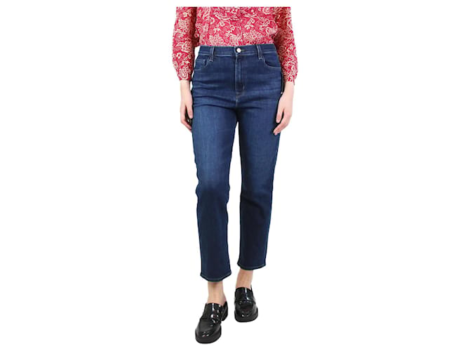 J Brand Indigoblaue Jeans mit hohem Bund und geradem Bein – Größe UK 12 Baumwolle  ref.1203994