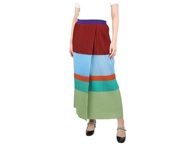 Missoni Multicoloured lurex pleated colour-block skirt - size UK 12 Multiple colors Viscose  ref.1203997